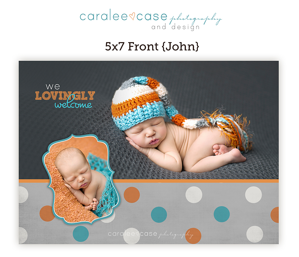 5x7 birth announcement template close up