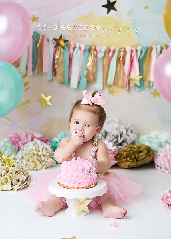 Rexburg, Idaho Baby Child Birthday Cake Smash Photographer ~ Caralee Case Photography
