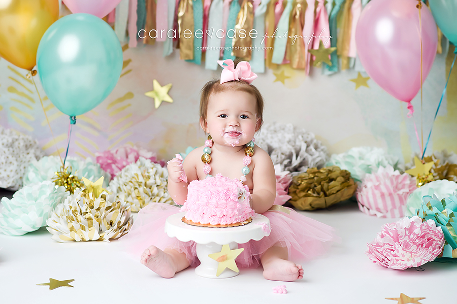Rigby, Idaho Baby Child Birthday Cake Smash Photographer ~ Caralee Case Photography