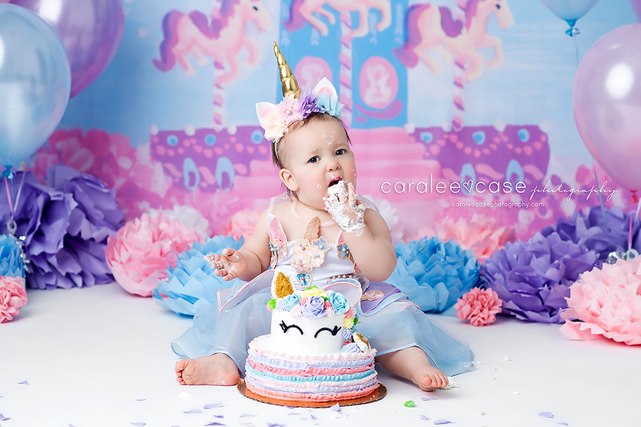 Ammon Idaho Baby Child Birthday Cake Smash Photographer ~ Caralee Case Photography