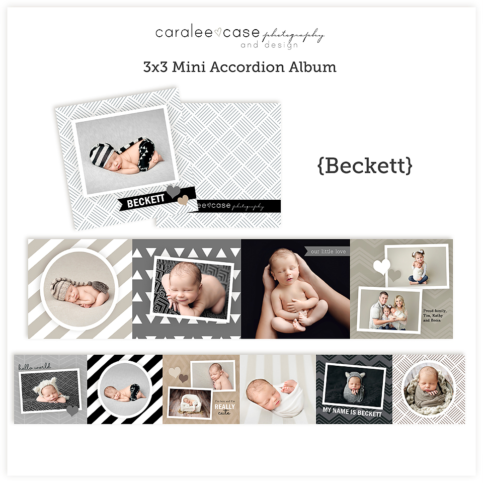 3x3 Mini Album Template {Beckett} square ~ Caralee Case Photography and Design