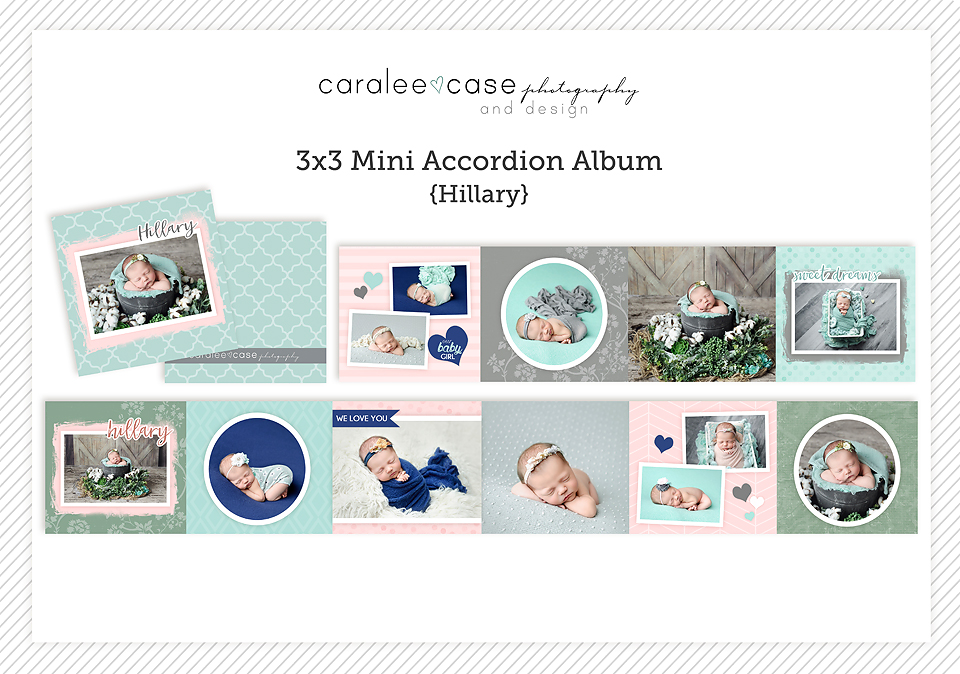 Caralee Case Photography Templates Store 3x3 Mini Album Template for photographers 